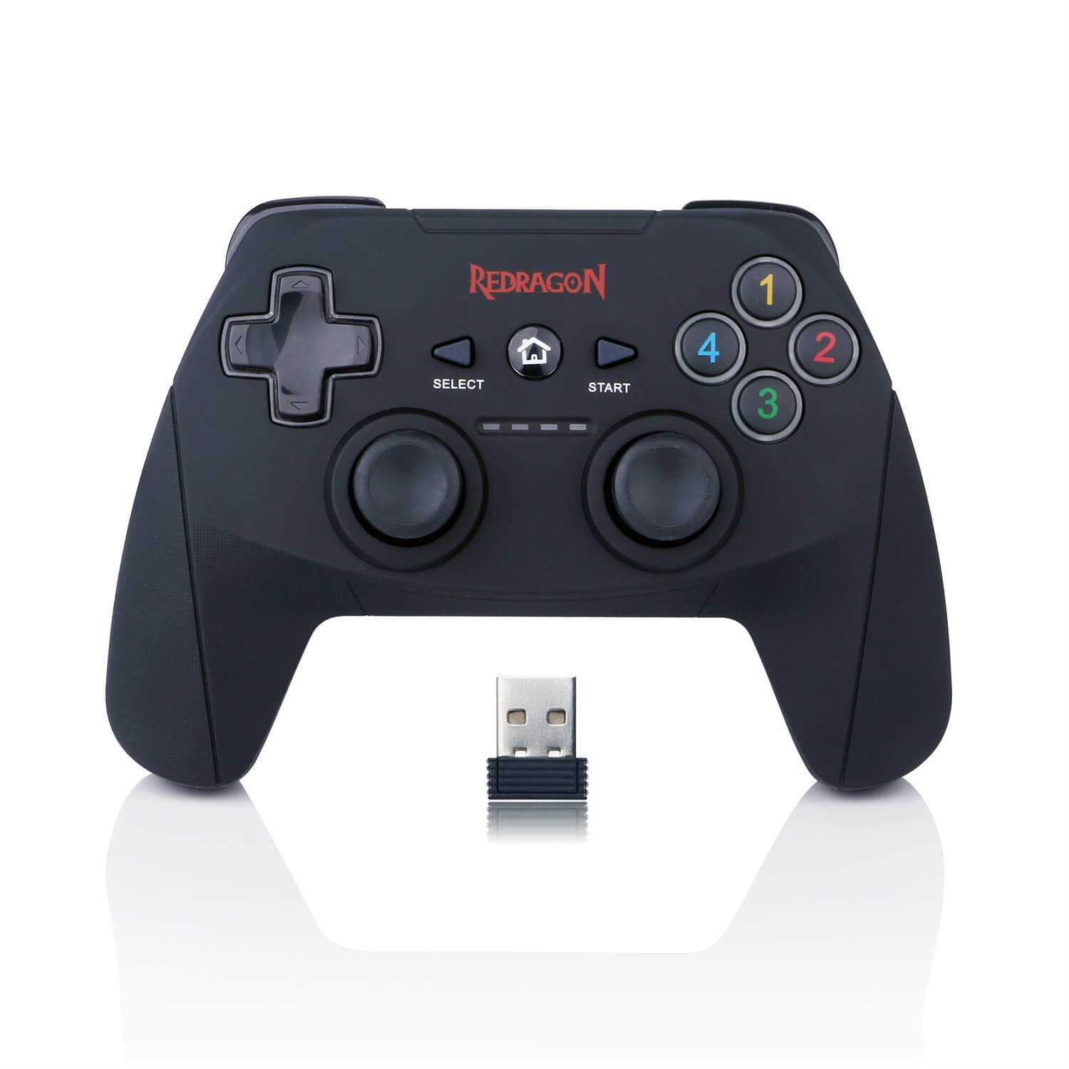 Redragon G808 Harrow Gamepad, PC Game Controller, Joystick with Dual Vibration, for Windows PC, PS3, Playstation, Android, Xbox 360 (Black - Wireless) Redragon G808 Harrow Gamepad, PC Game Controller, Joystick with Dual Vibration, for Windows PC, PS3, Playstation, Android, Xbox 360 (Black - Wireless)